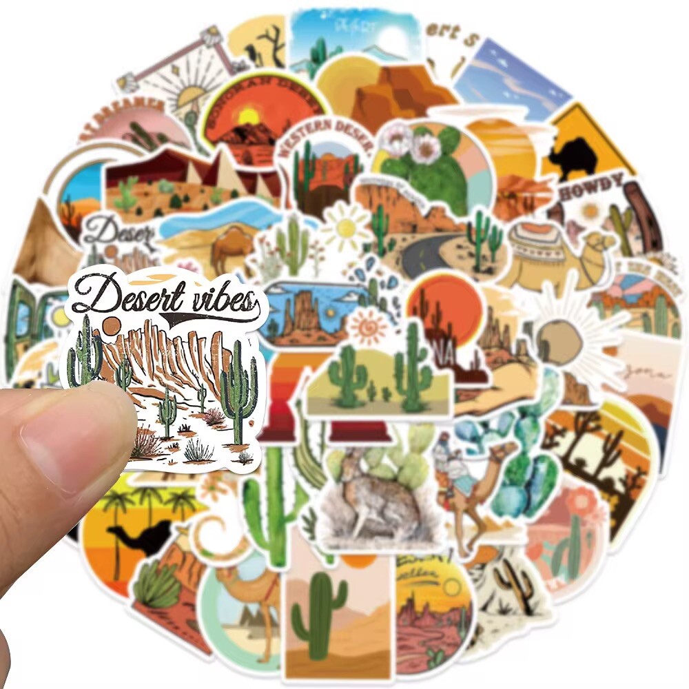 50 Pack Desert Stickers Cactus Camel Decals Laptop Hydro Yeti Car Free Shipping!