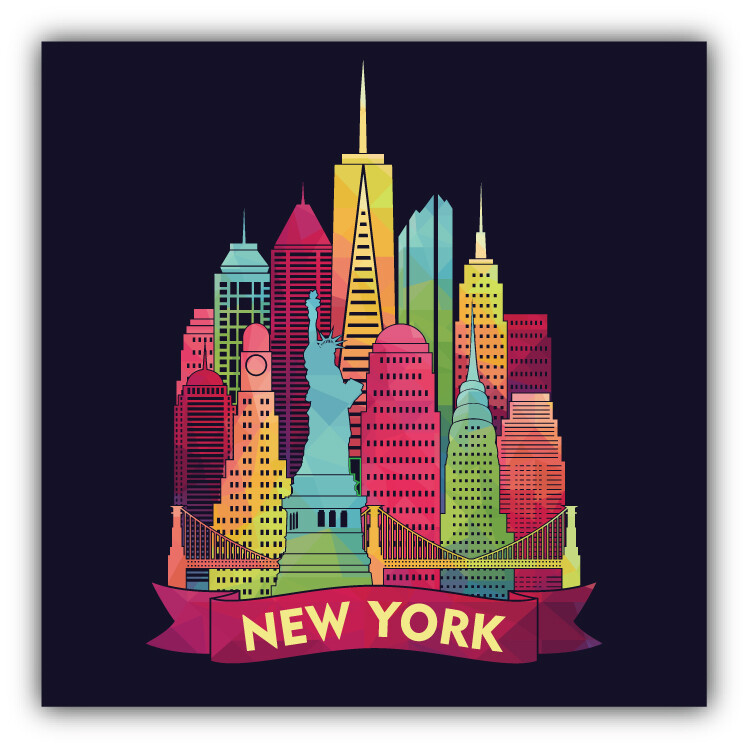 New York City View USA Label Car Bumper Sticker Decal