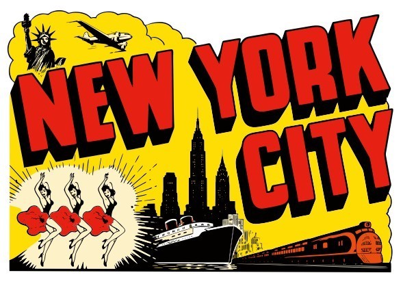New York City Vintage Style Sticker Decal R8548