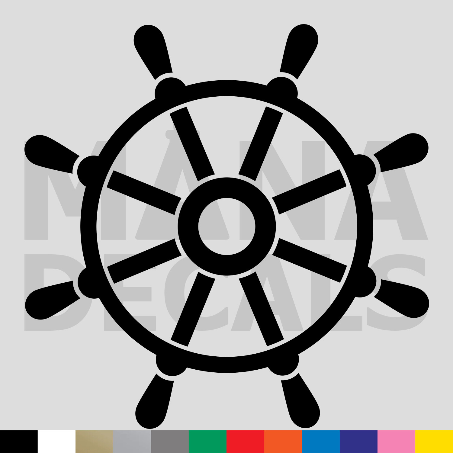 Ship Helm Vinyl Die Cut Decal Sticker – Nautical Boat Wheel Sea Pirate