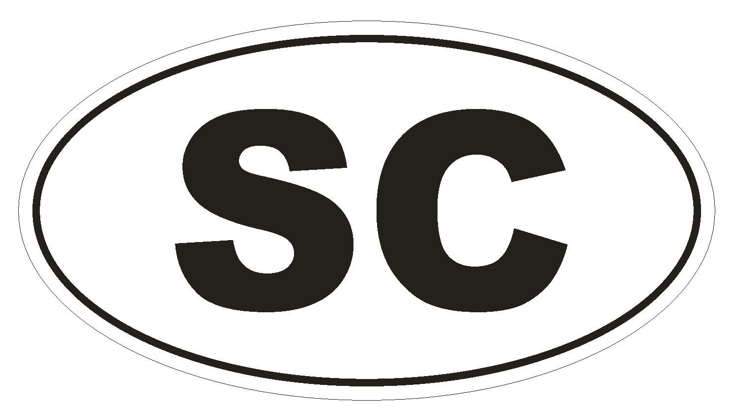SC South Carolina OVAL Bumper or Helmet Sticker D487 Seychelles Country Code