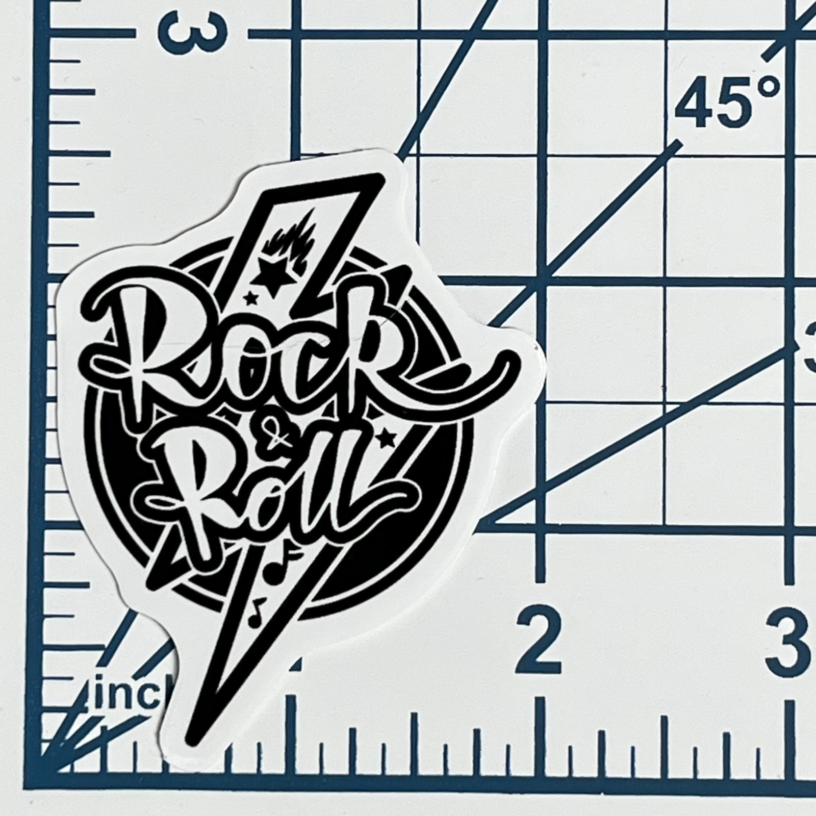 Rock & Roll Vinyl Sticker Lightning Bolt Decal Classic Retro Music Rocker Gear