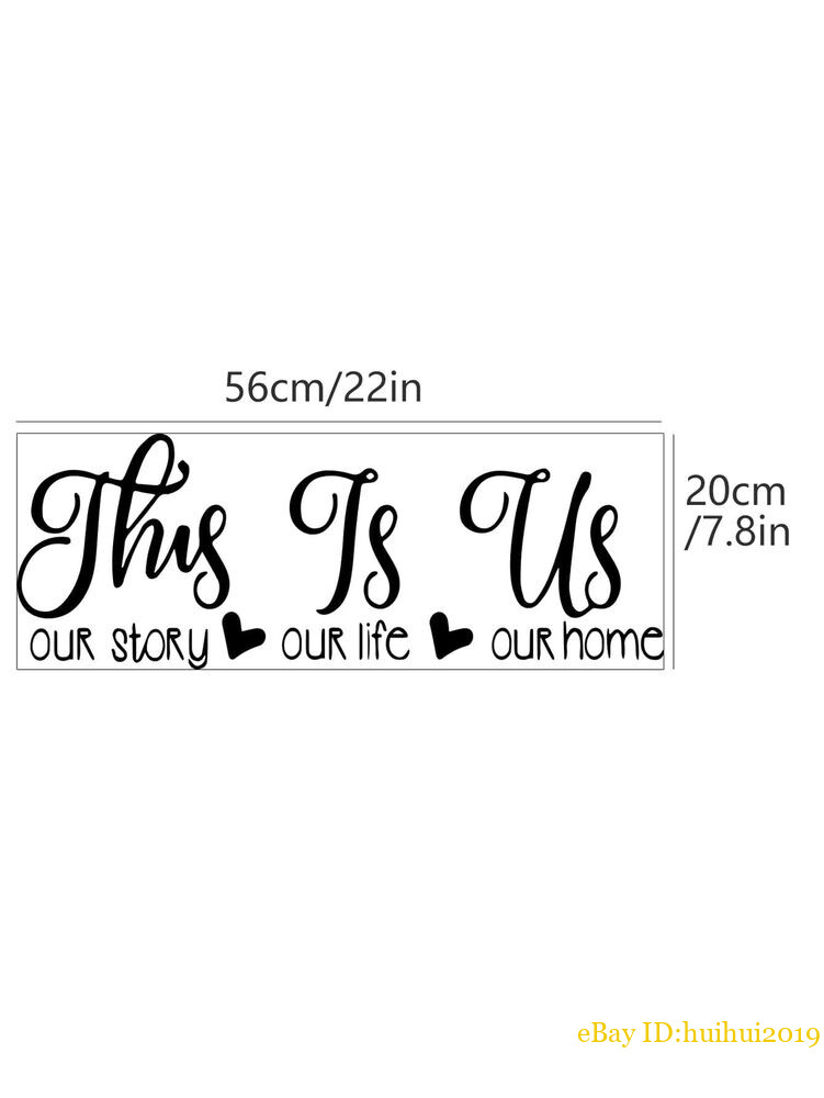 Slogan Graphic Wall Sticker This Is Us Adhesive Removable Wall Art Sticker 3D