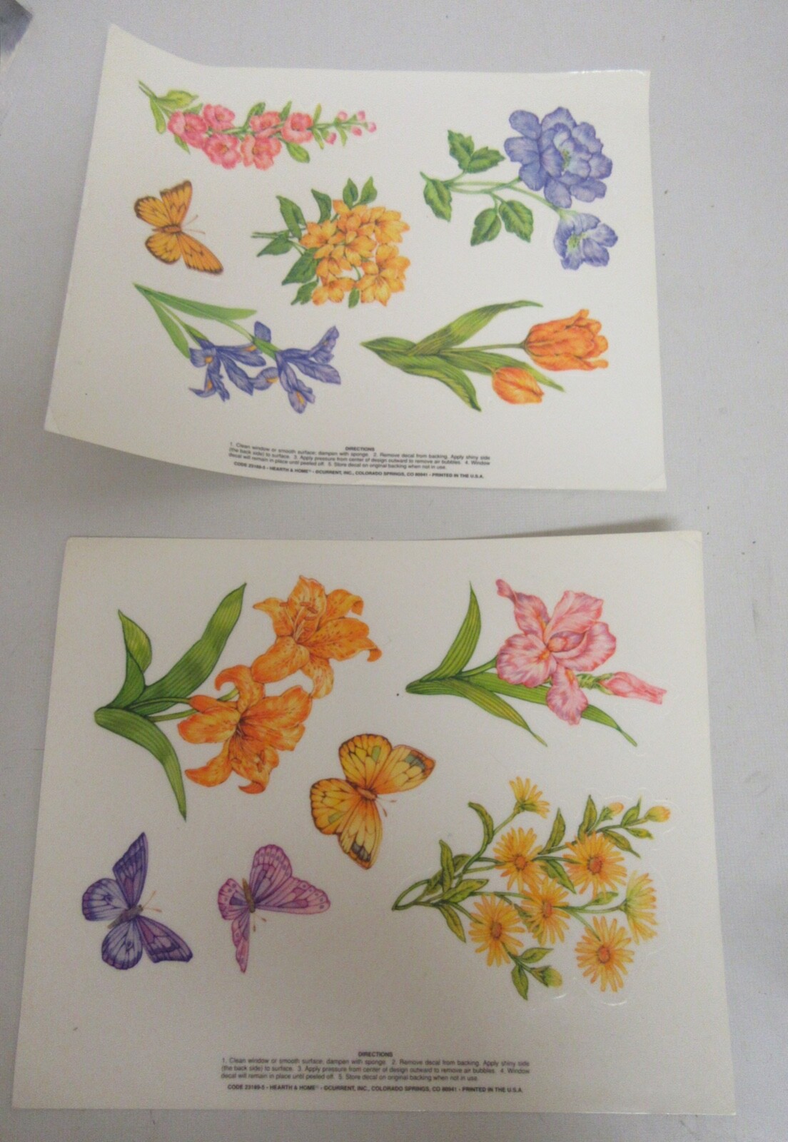Current Hearth & Home 2 Sheets Spring Garden Flowers Vinyl WINDOW CLINGS 23189-5