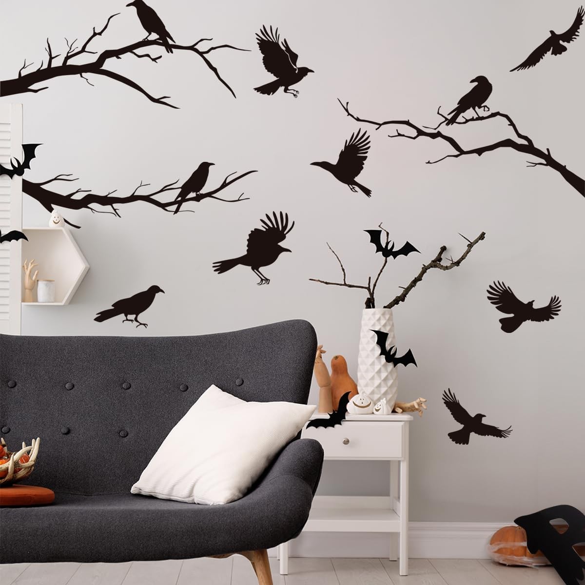 Raven Peel and Stick Wall Stickers – Black Crows, Winter Crows
