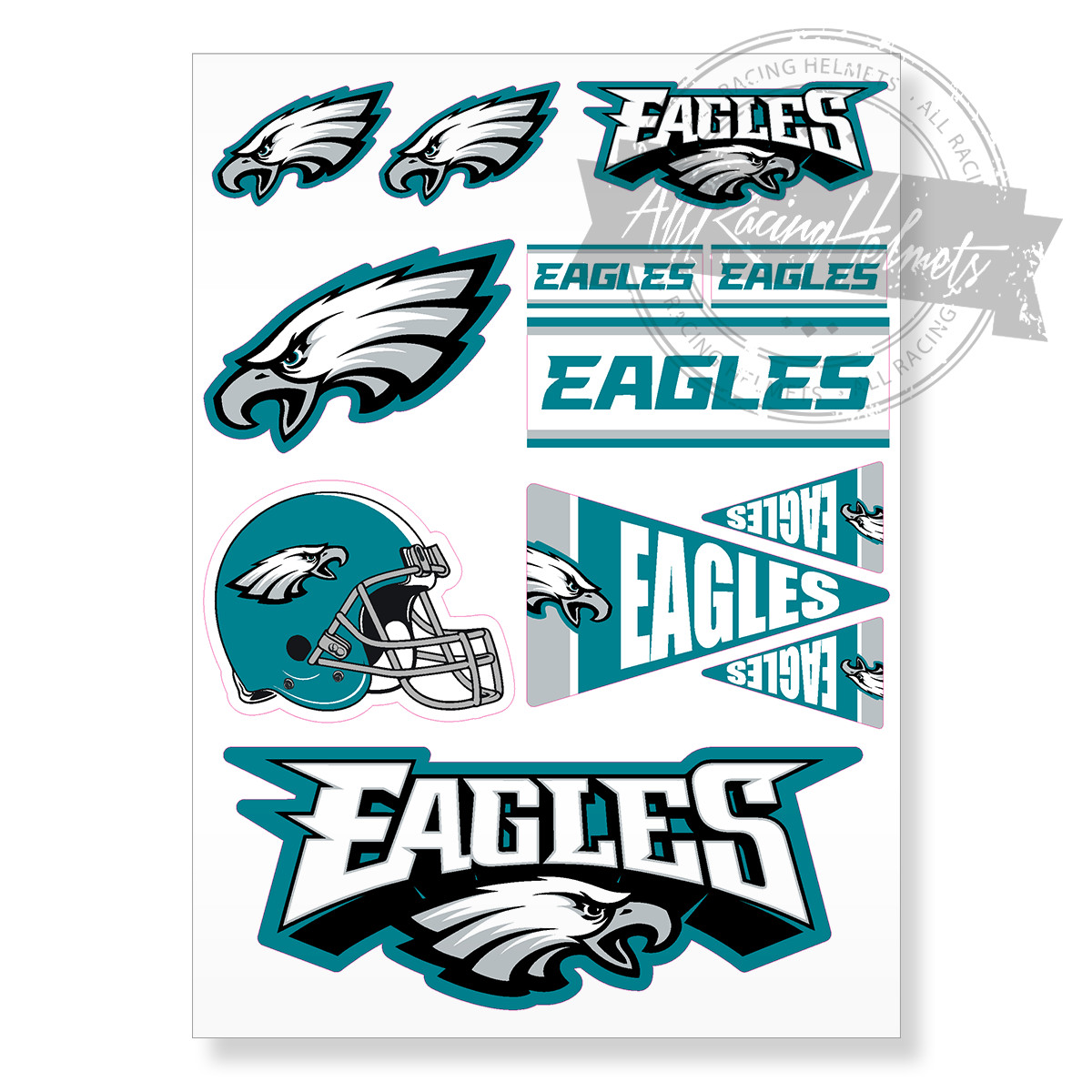 Philadelphia Eagles NFL Football A4 High Quality Printed Vinyl Decal Sticker Set