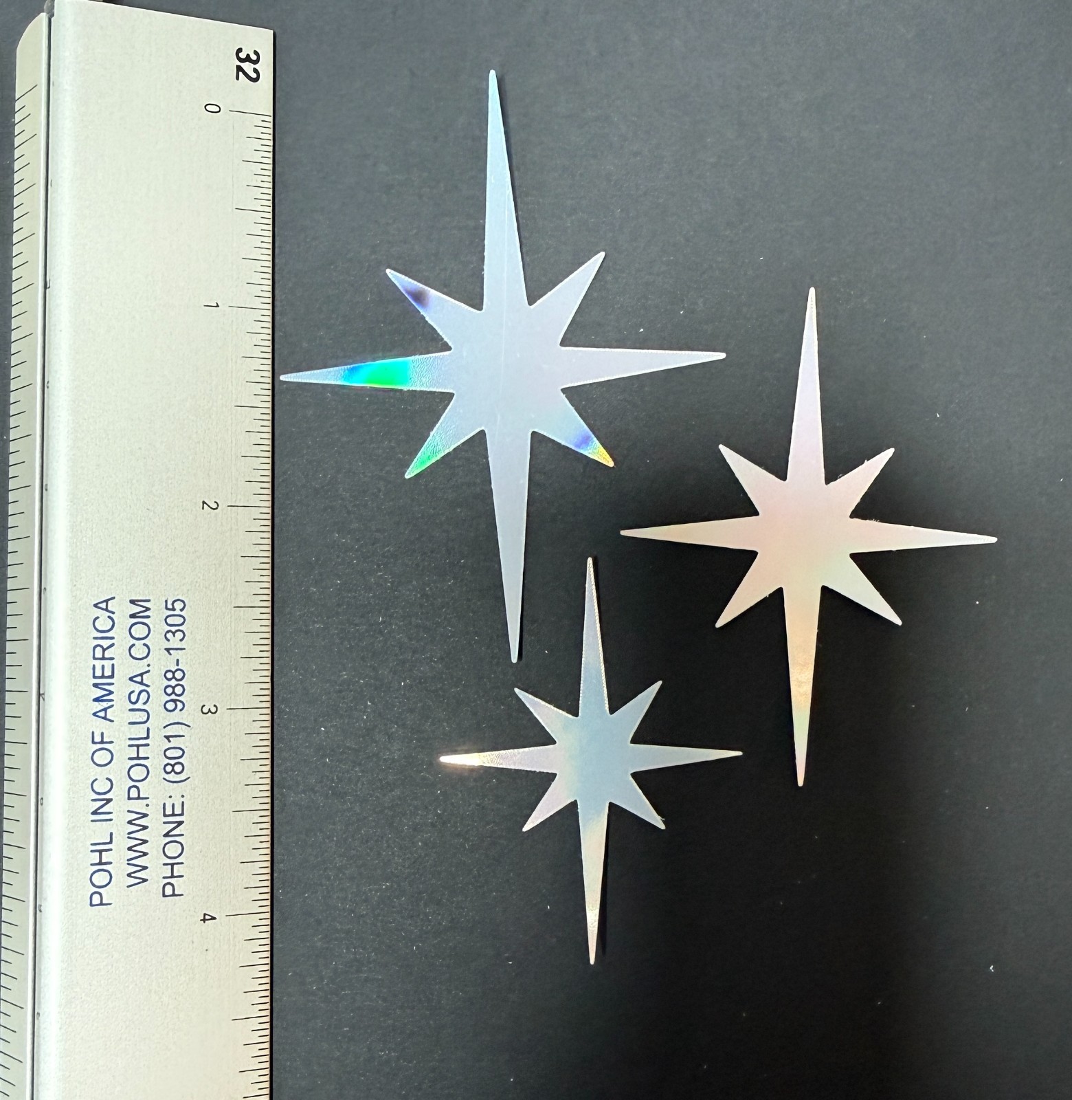 Retro Holographic Starburst Sticker Set of Three Retro Atomic