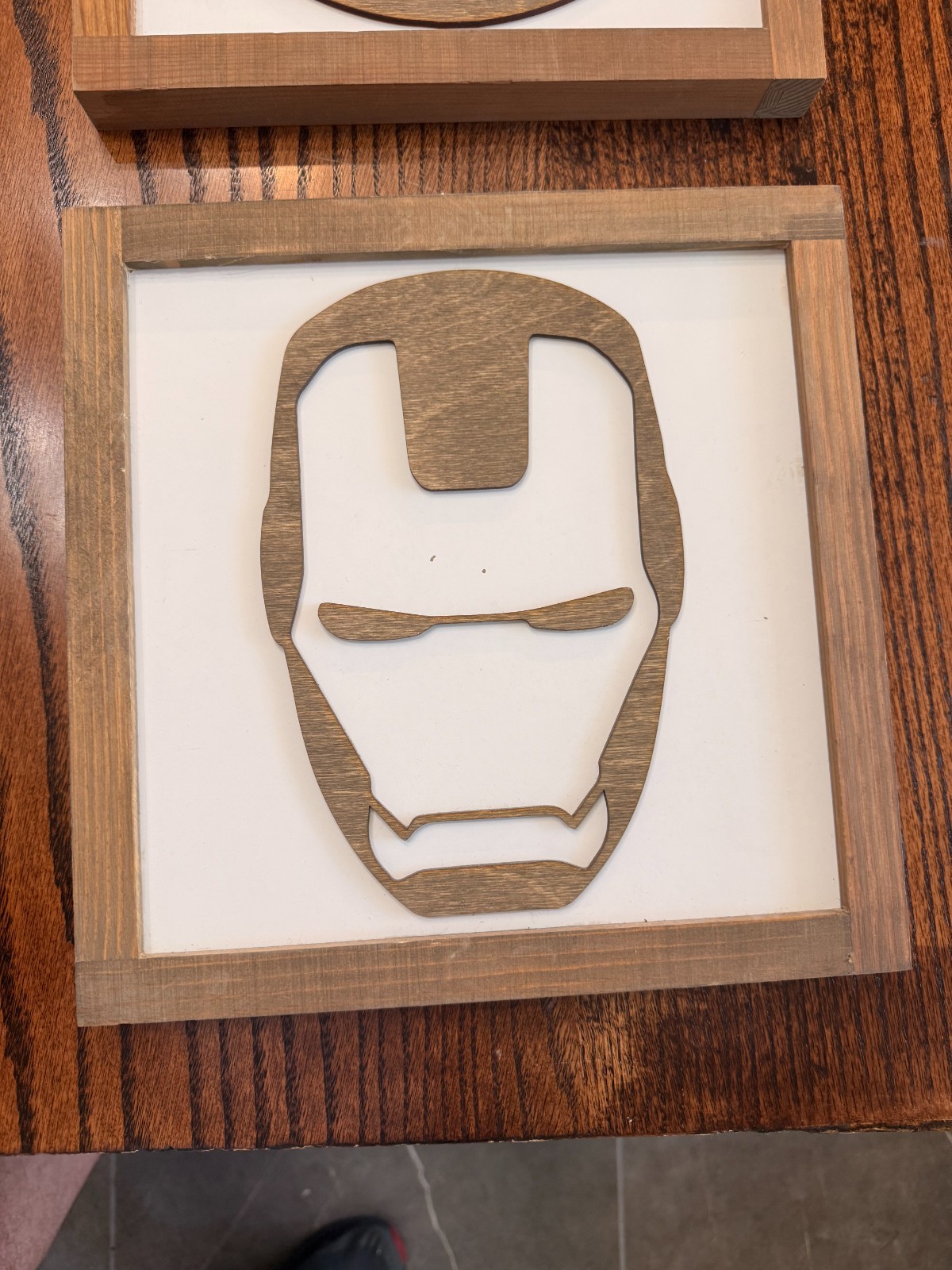 SUPERHERO DECOR – 11" Captain America and Iron Man wooden wall signs