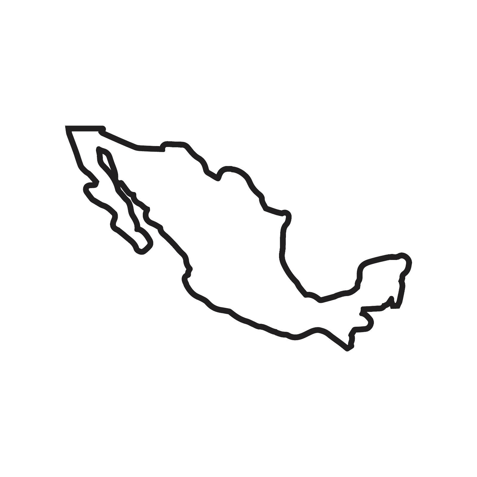 Mexico Outline Hallow Center Vinyl Decal Country Heritage sticker