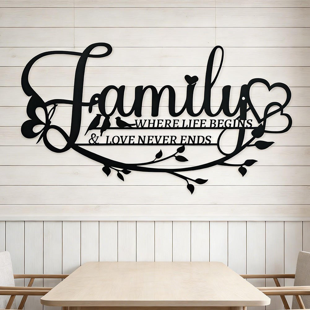 Minimalist Metal Wall Hanging Artwork 8.7 x 11.8 in Black Contemporary Decor