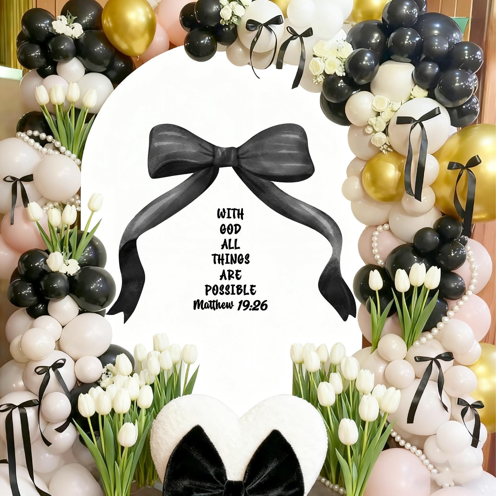 Large Black Bow Wall Stickers Watercolor Bowtie Wall Art Decor for Teen Girls…