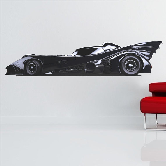 Batman Wall Decal Kids Bedroom Batman Batmobile Car Wall Graphic Sticker, b05