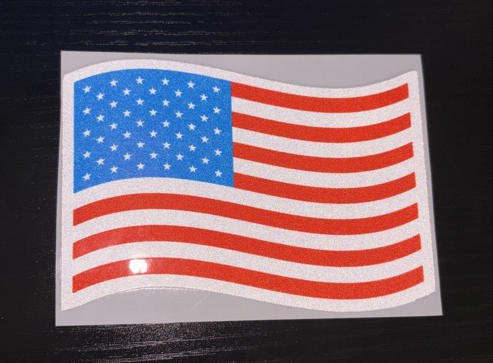 Reflective American Flag Vinyl Stickers 4"x3" 5 Pack by SSMG