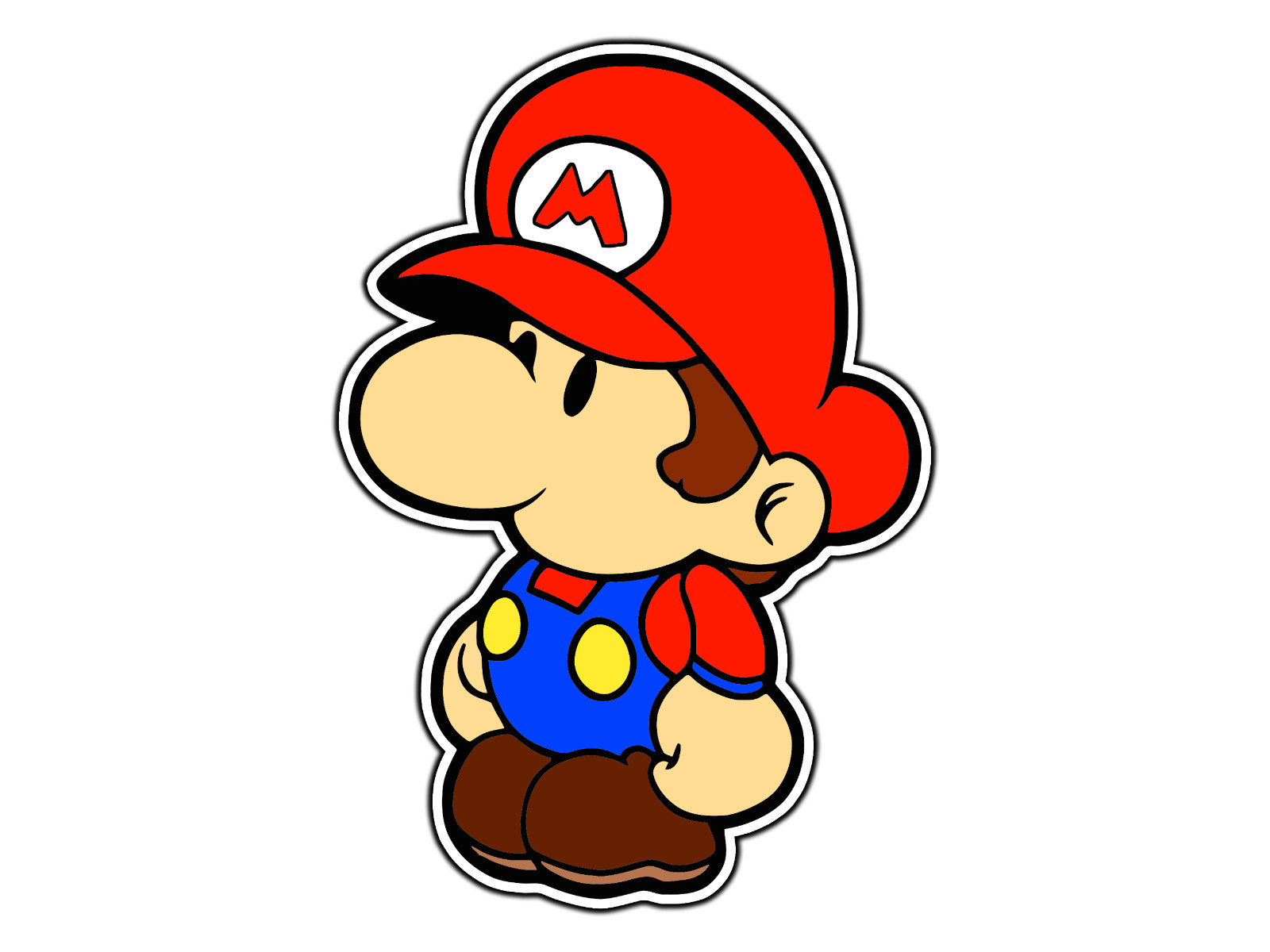 Baby Mario 2D Waterproof Vinyl Sticker Decal Die-Cut