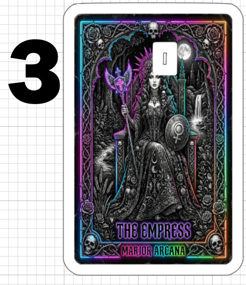 Gothic Neon THE EMPRESS Tarot Card Credit Debit ATM Skin Sticker Psychic Gift