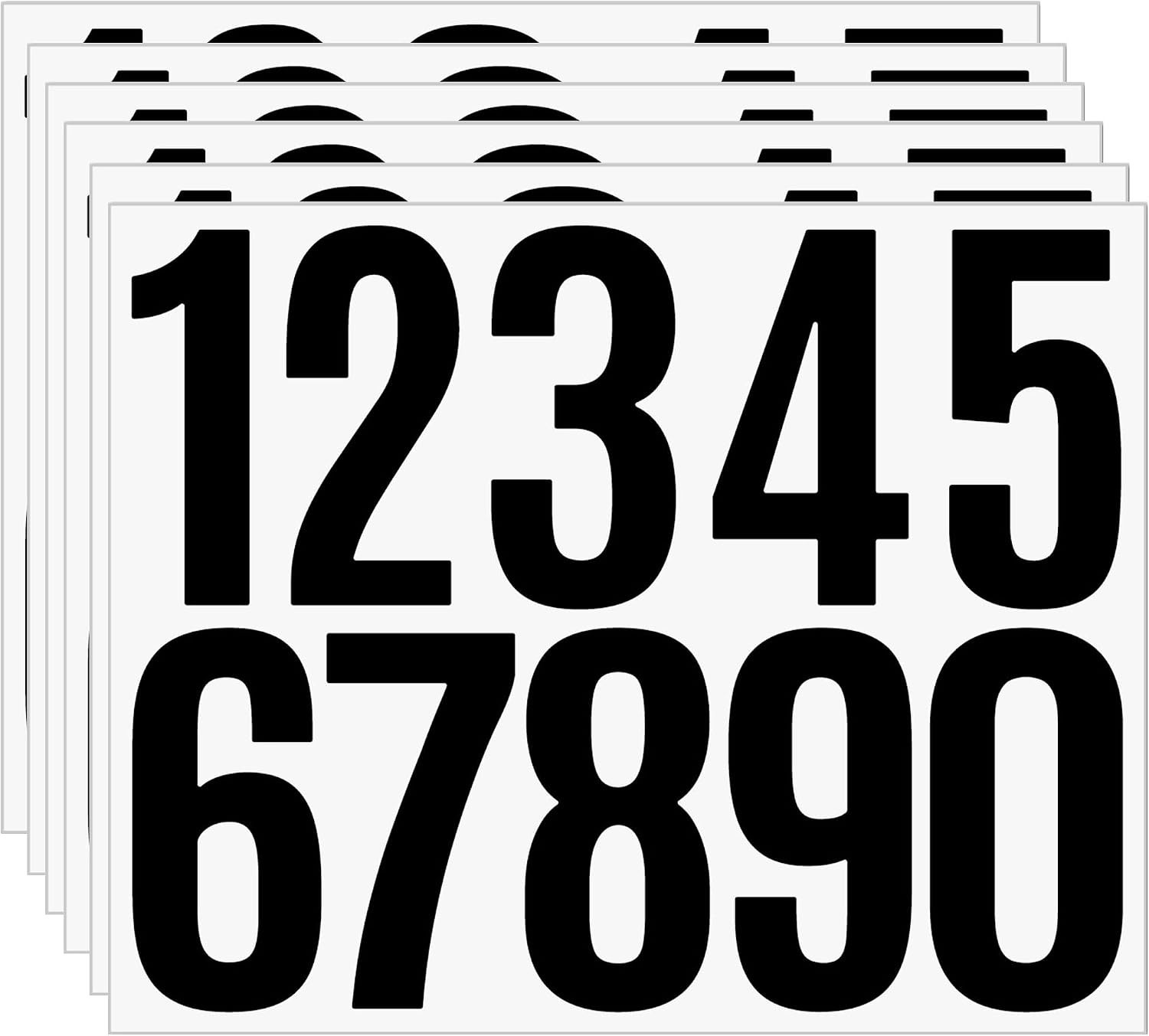 Large 3-Inch Vinyl Number Stickers – 60 Durable Address Labels for All Surfaces