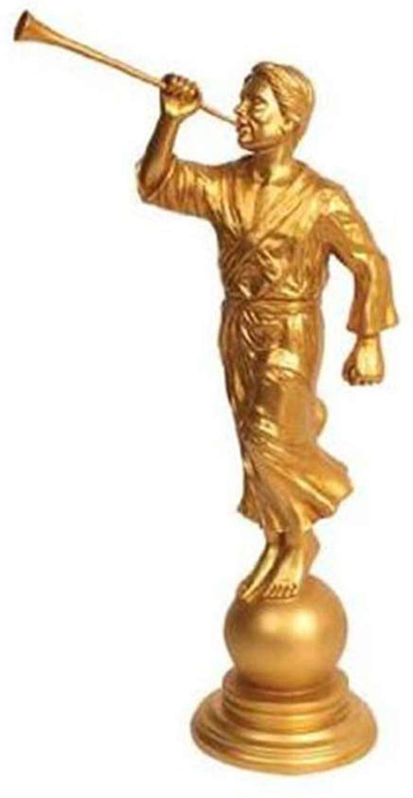 One Moment In Time S31 Statue Angel Moroni Gold Tone 15" Cultured Marble Mormon