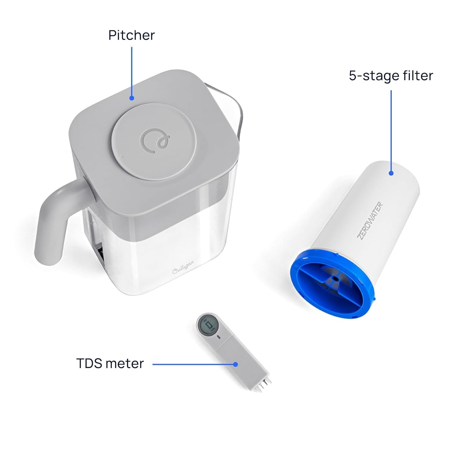 with ZeroWater Technology 10-Cup Water Filter Pitcher – In… Fas
