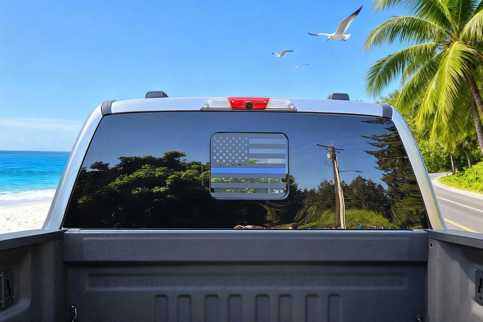 Rear Middle Window American Flag Decal for Ford F150 F250 F350 2015-2020 2021…