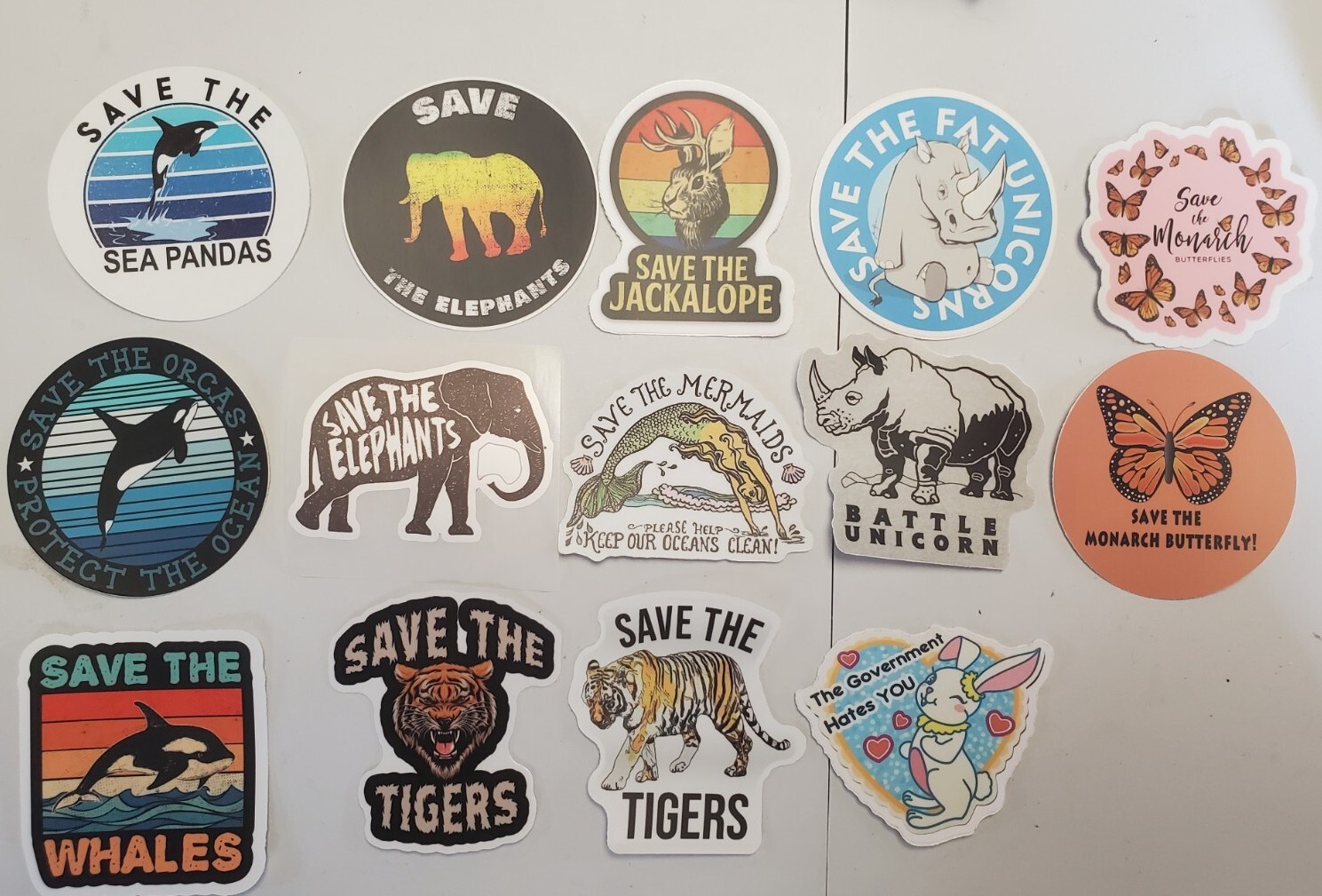 WILDLIFE CONSERVATION STICKERS VARIETY PACK (14) *WORLDWIDE 🌐 SHIPPING* WWF