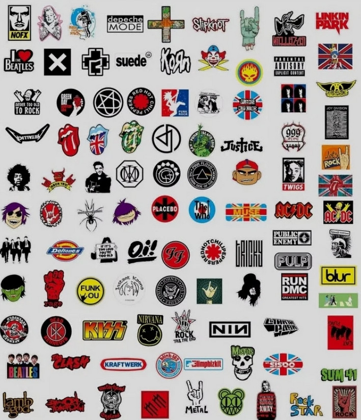 100PCS Rock Band Stickers Lot Punk Music Heavy Metal Bands Sticker Decal