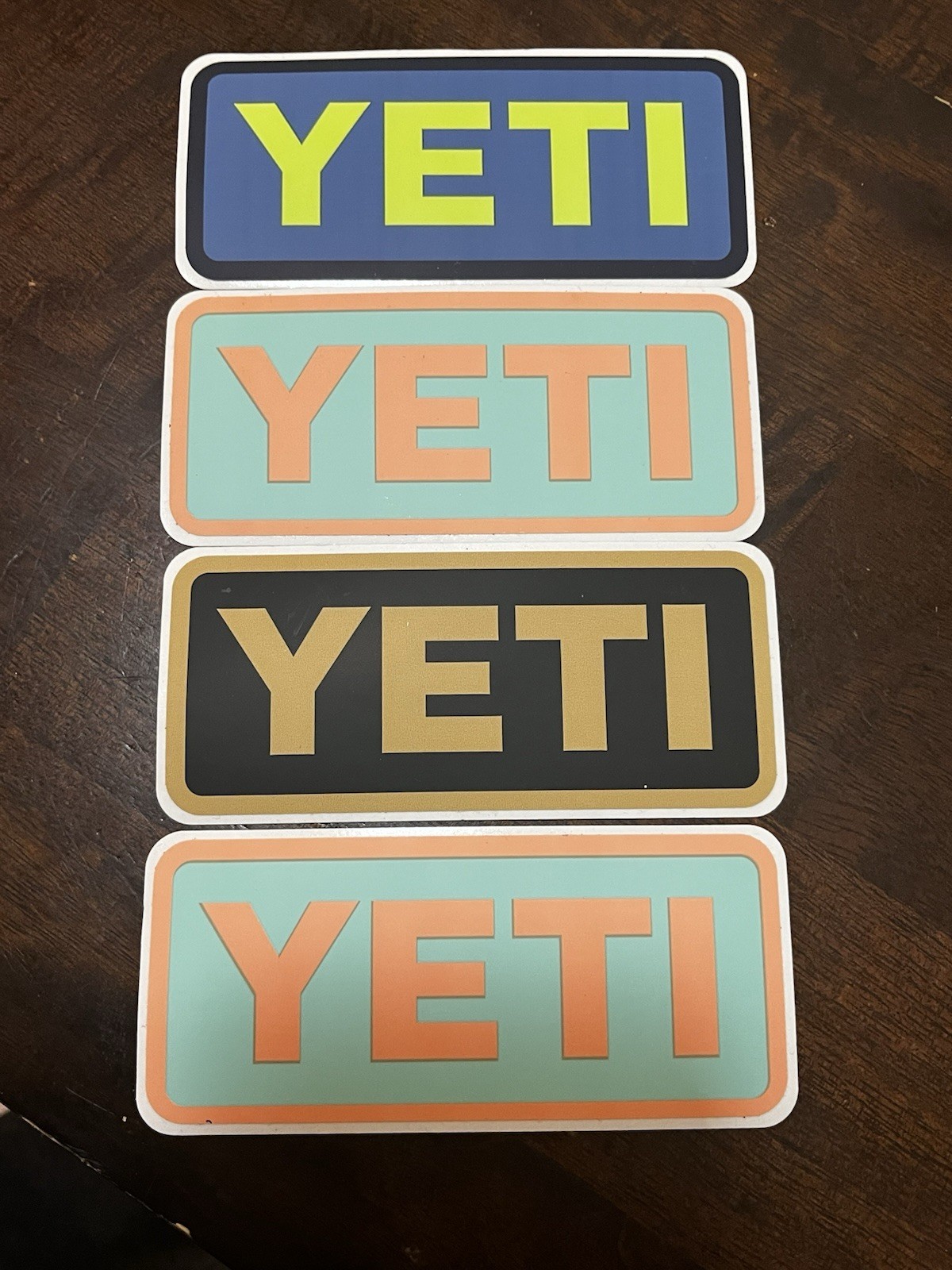 Lot of 4 YETI Authentic Vinyl Stickers Decals for Car Cooler Rambler Tumbler NEW