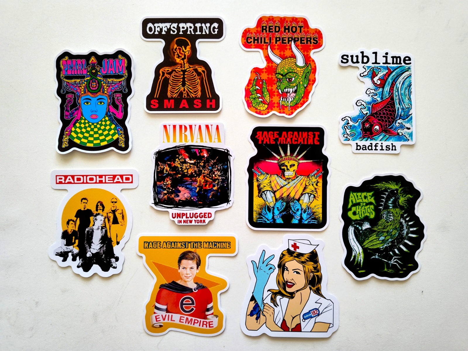 90's Alternative Vinyl Lot Pack (10 Stickers) SET 17 nirvana offspring sublime