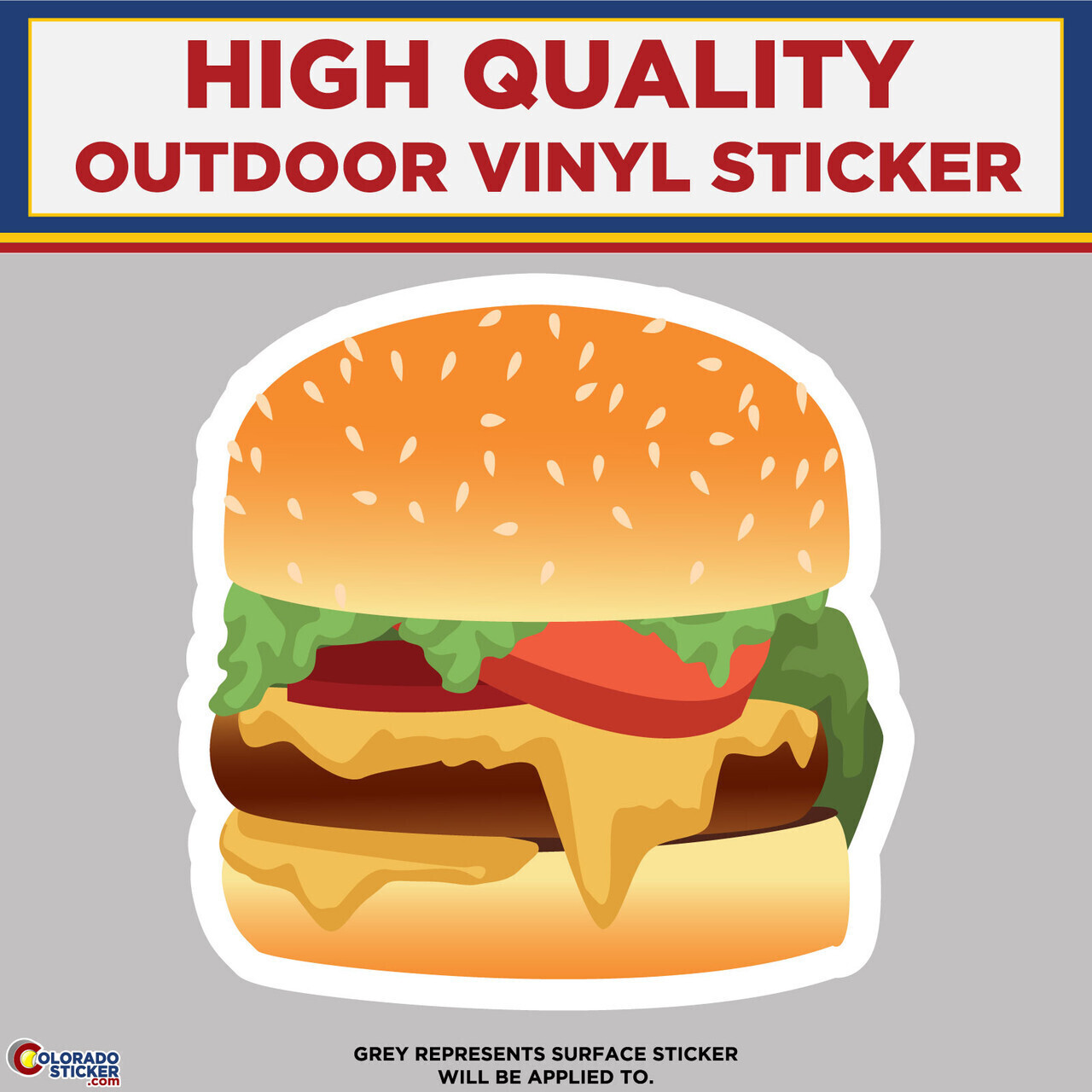Cheeseburger, High Quality Vinyl Stickers