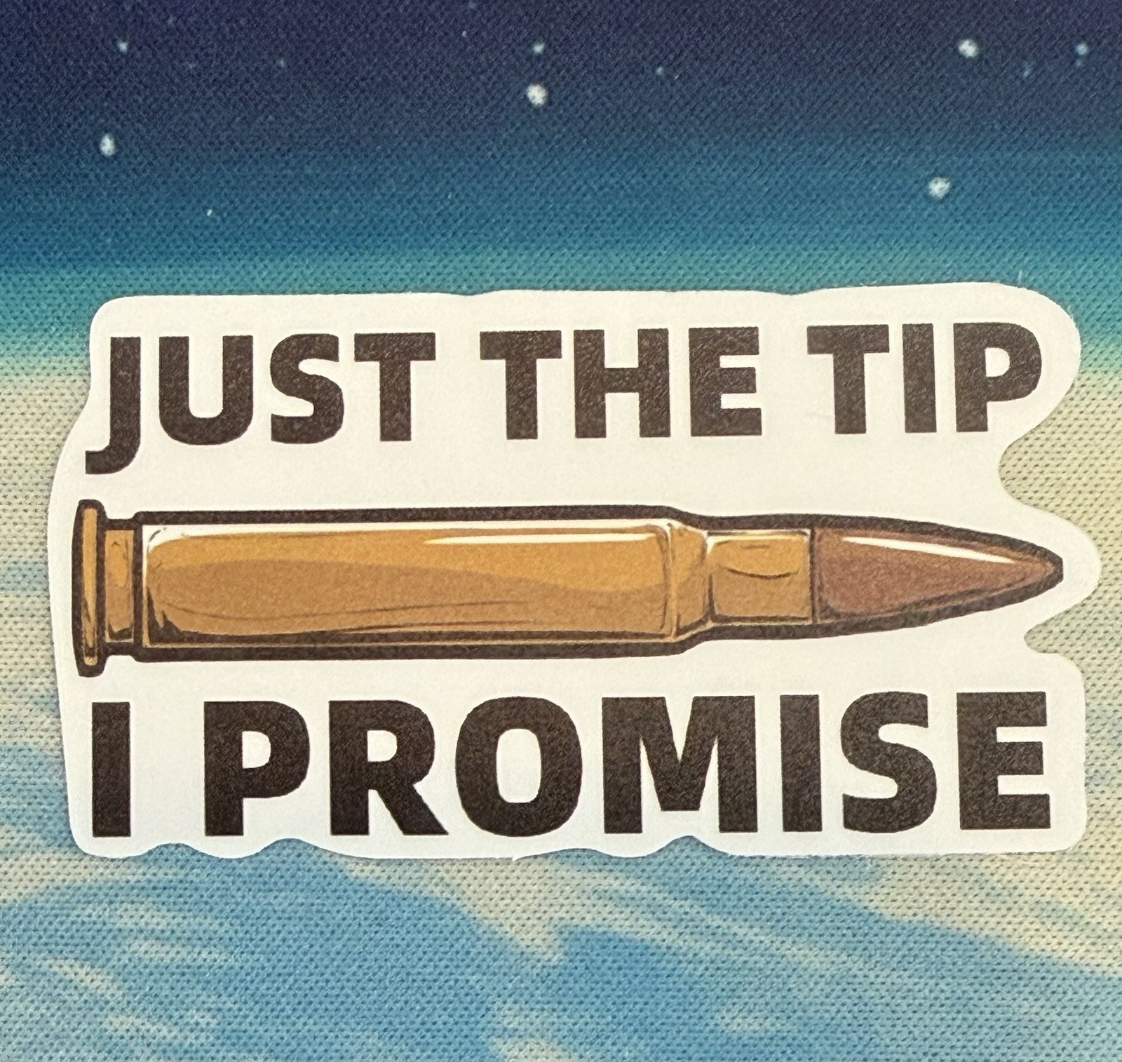 Just The Tip I Promise Funny Bullet Vinyl Sticker Decal Wall Window Laptop