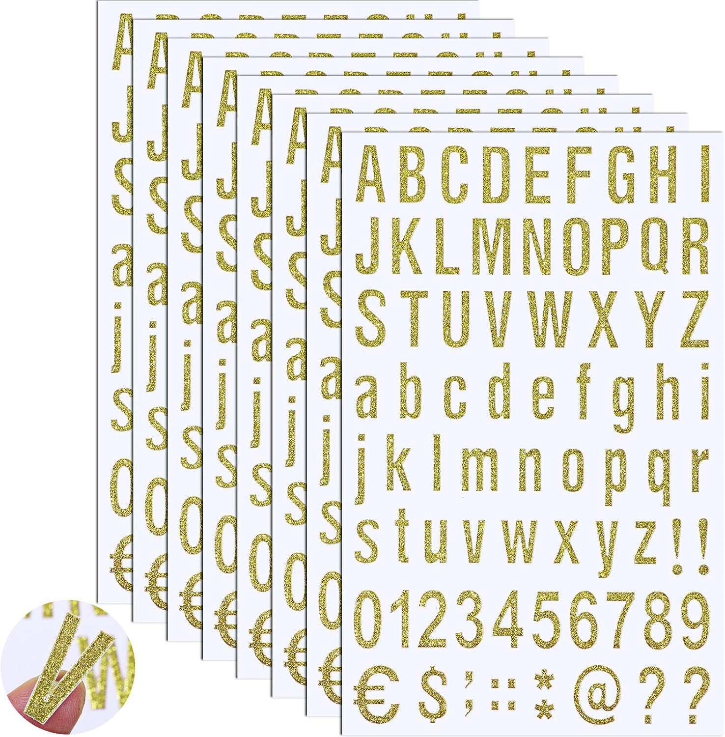 8 Sheets Self Adhesive Vinyl Letters Numbers Kit, Mailbox Numbers Sticker for Ma