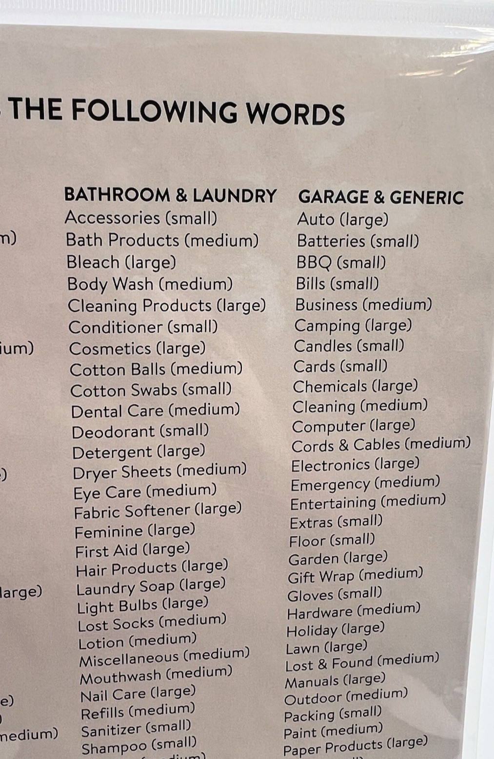 Rae Dunn Organizing Label Stickers for Pantry Bathroom Laundry kitchen 180 ct.