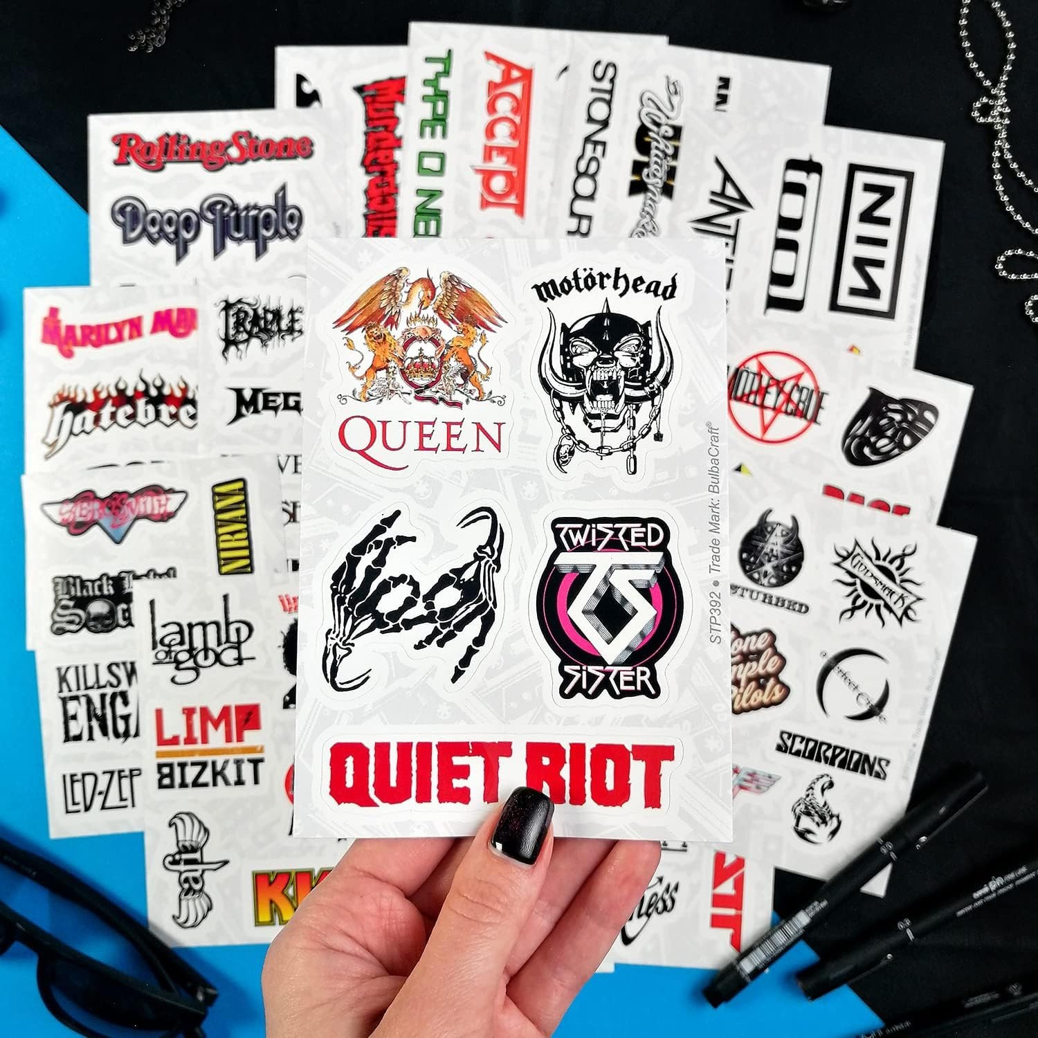 100Pcs Grunge Stickers 90's Grunge Music Rock Stickers Rock Band Decals Music