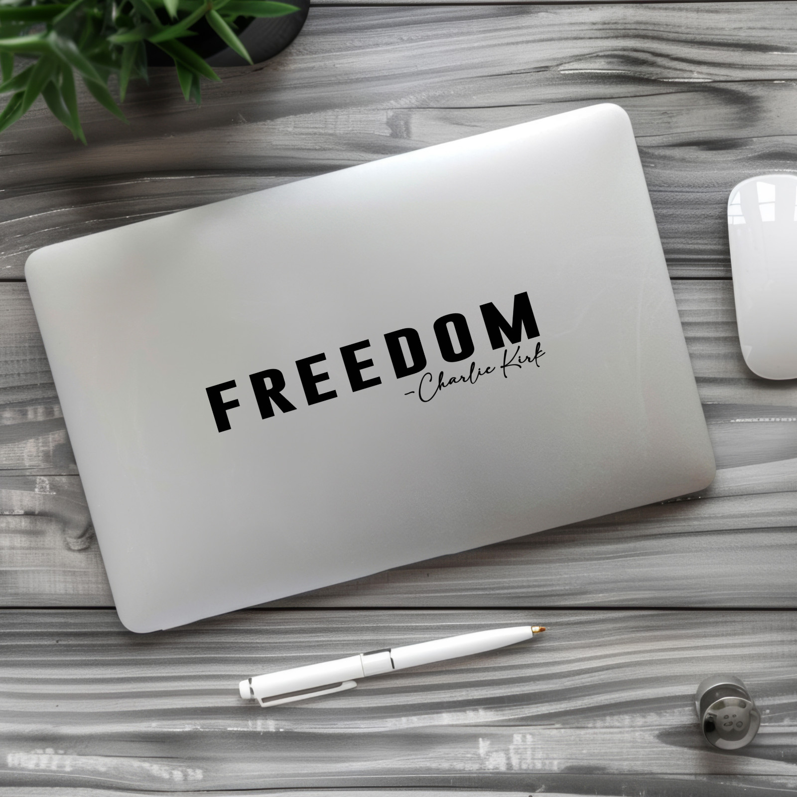 FREEDOM Charlie Kirk Decal Sticker Vinyl Bumper Car Bottle Laptop Patriotic