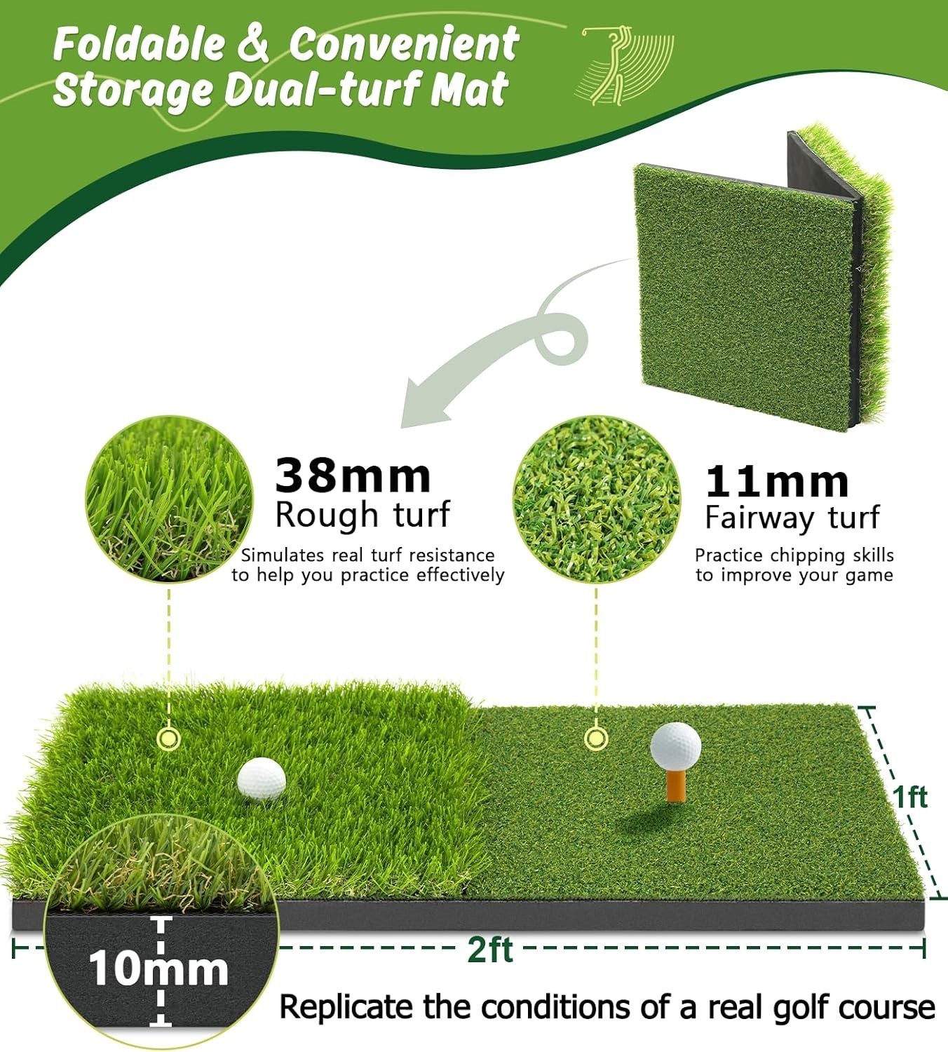 Golf Net: 10x7ft Golf Practice Net for Backyard Chipping Driving with Dual-Tu…