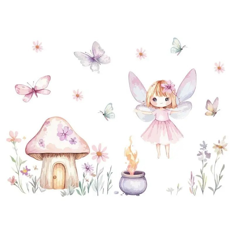 Cute Fairy Reading Wall Sticker & Decals For Baby Girls