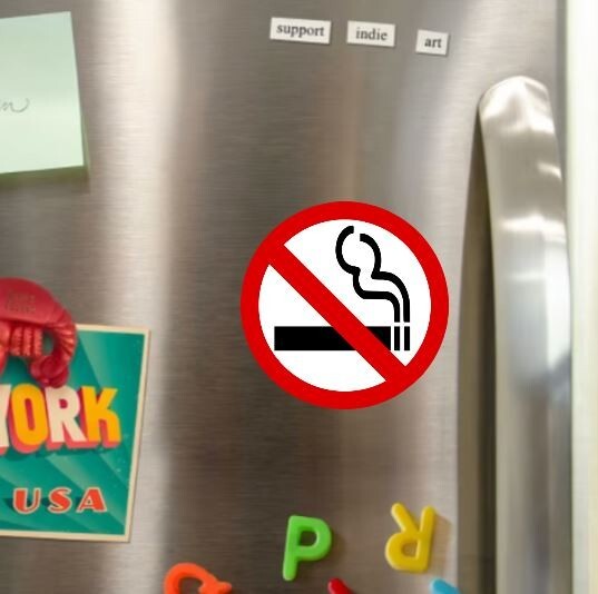 No Smoking Sign Die Cut Glossy Fridge Magnet