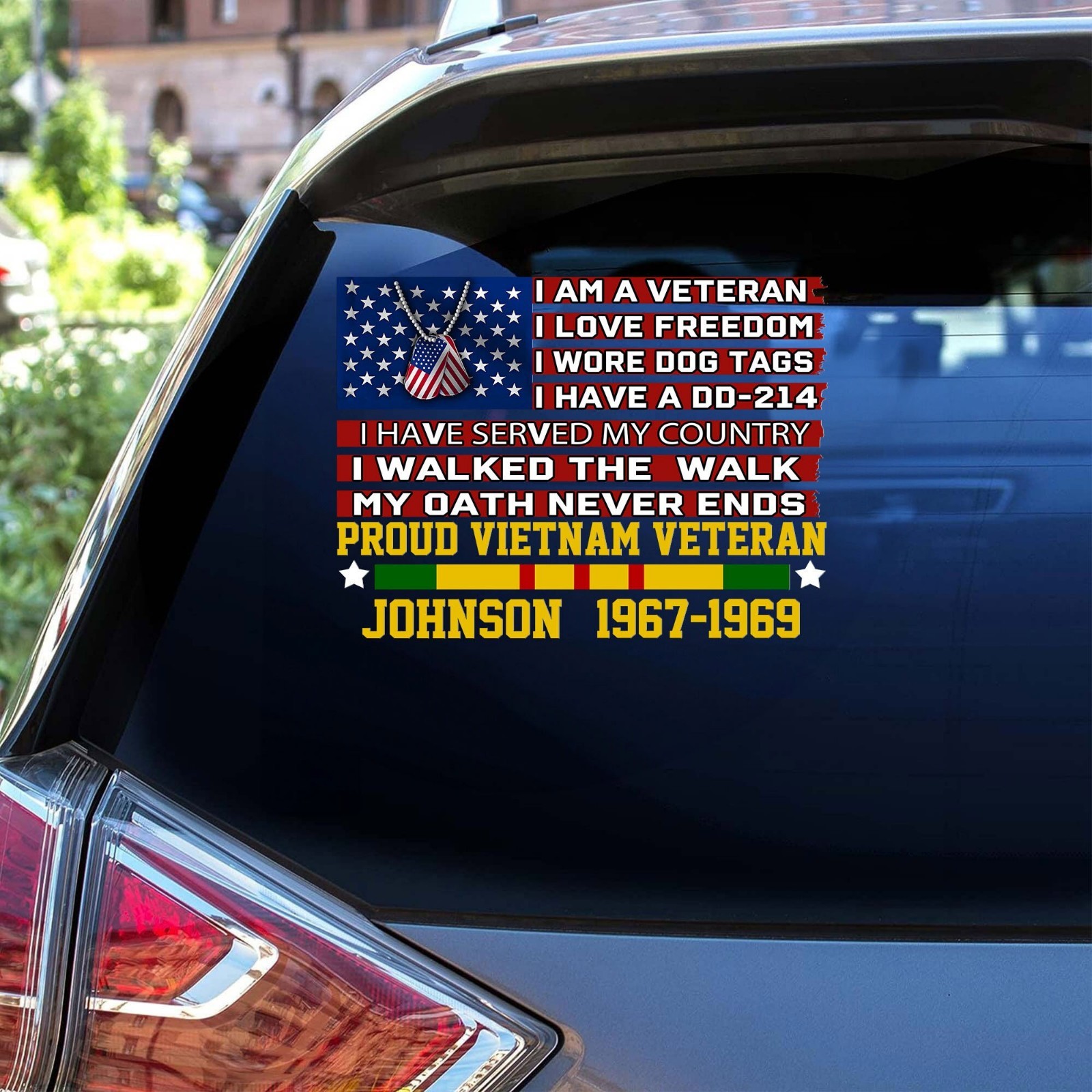 Personalized Vietnam Veteran Car Sticker Proud Military Window Decal Vinyl Decor