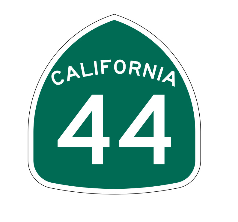 California State Route 44 Sticker Decal R1146 Highway Sign