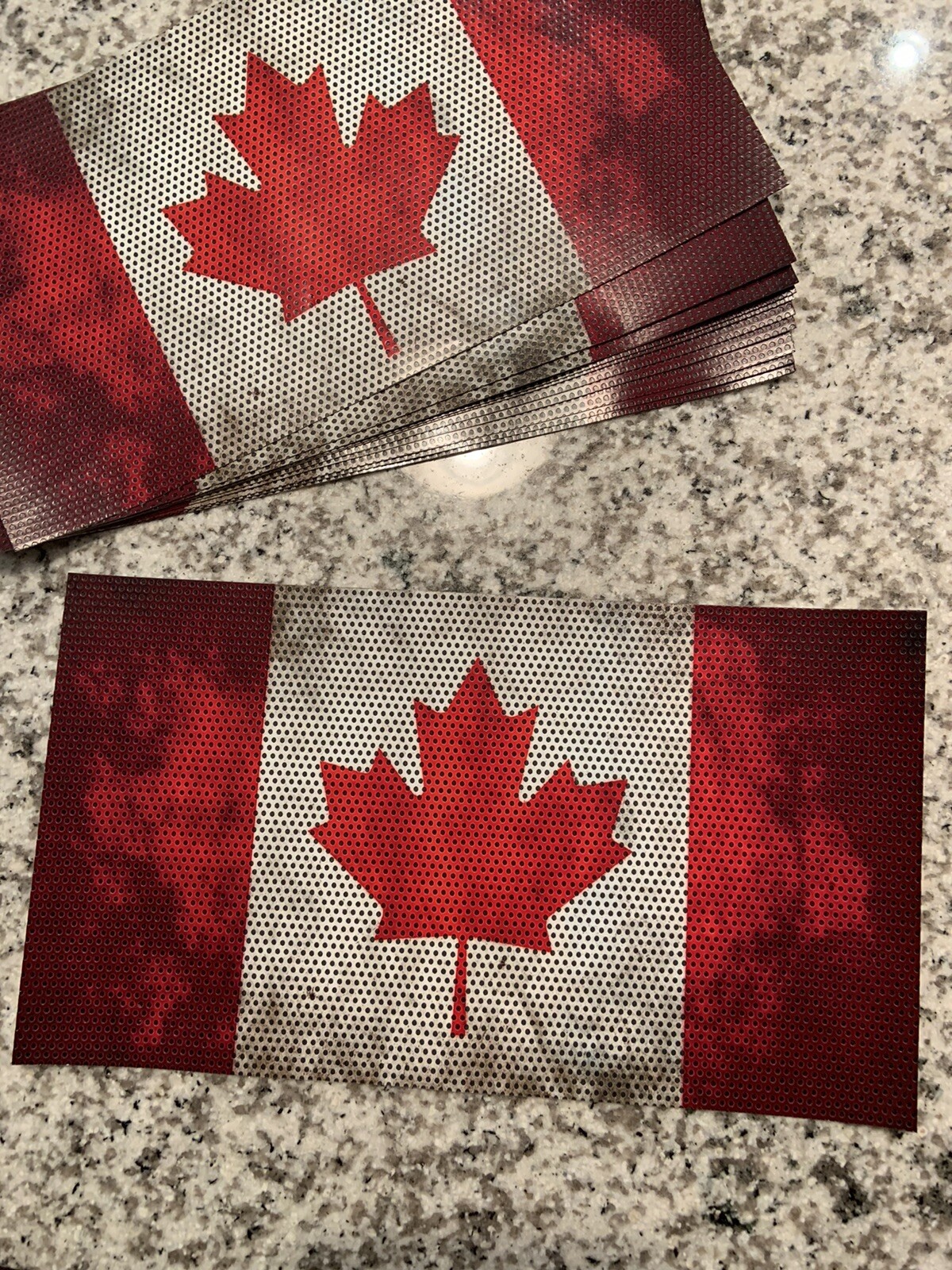 25 Pack Canada Flag 10 in X 5.5 in Perforated Vinyl Window Decal