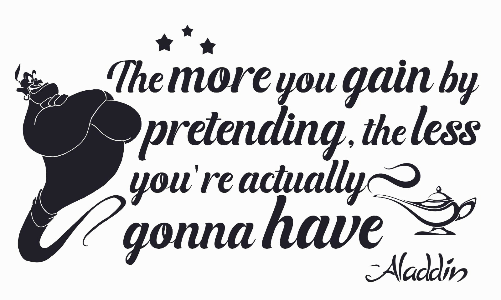 Inspirational Aladdin Movie Quotes Wall Decal | Home Art Design Vinyl Decoration