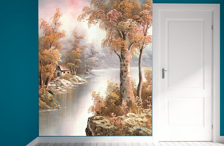 3D Winter River Trees 6 Wall Paper Wall Print Decal Wall Deco Indoor wall Murals