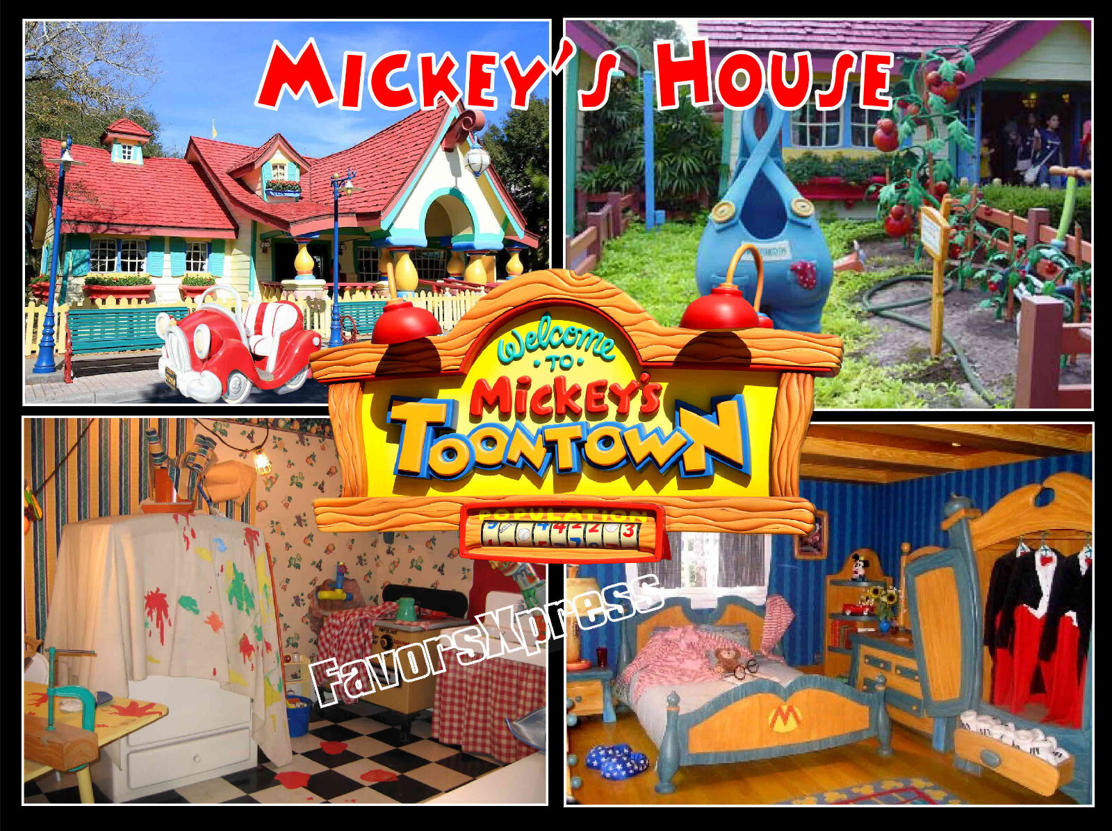 DISNEYWORLD TOON TOWN PHOTO MAGNET large 5.25 X 4 INCHES