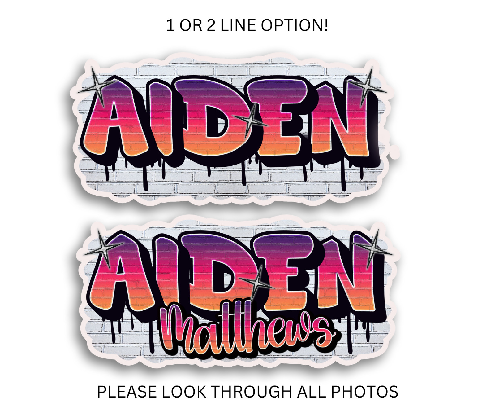 Personalized Graffiti Name Sticker Vinyl Decal Waterproof Urban Street Art Gift