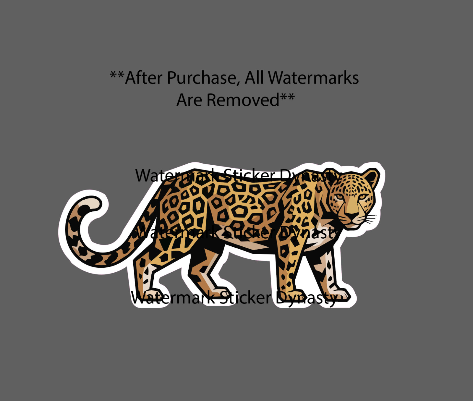 Leopard Geometric Sticker Waterproof Decal Animal Outdoor Cat Wildlife Gift NEW