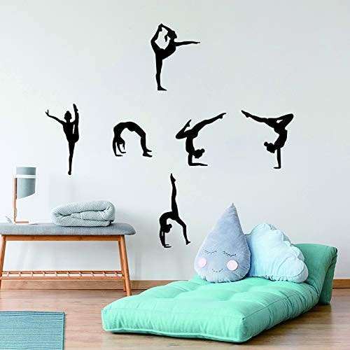 Home Decor Wall Sticker-Six Dance Girls Gymnastics Wall Stickers -Sport Vinyl…