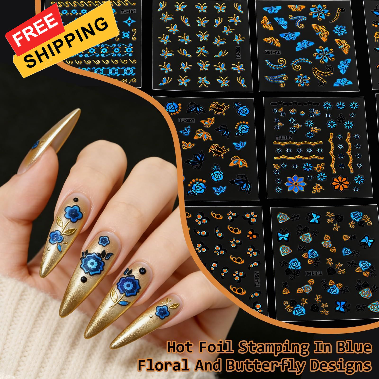 90 Sheets Nail Stickers for Art DIY, 3D Colorful