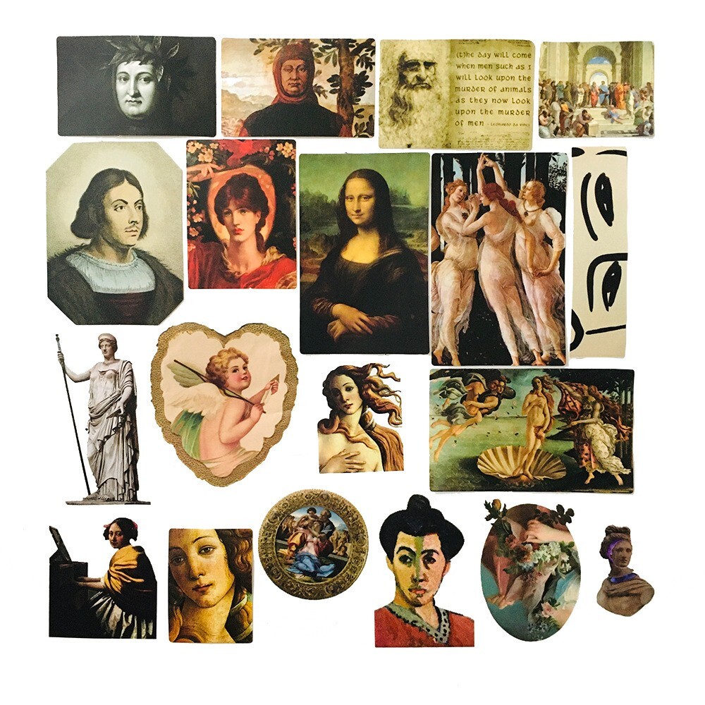 150pcs Famous Painting Vinyl Stickers, Artist Monet Van Gogh,0012345