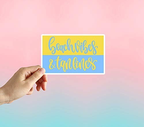 Beach Vibes and Tan Lines Laptop Sticker, Water Bottle Sticker, Phone Sticker