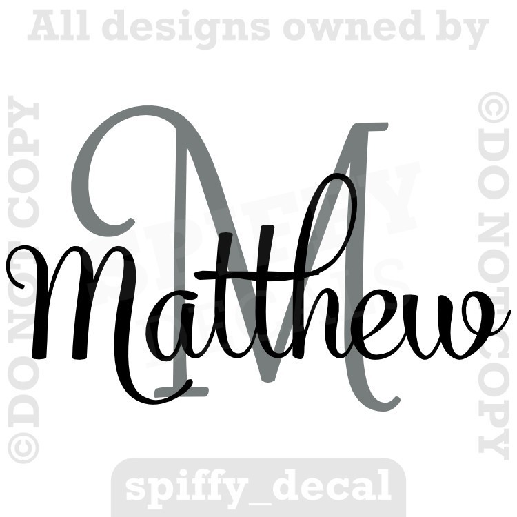 Monogram Personalize Custom Name Vinyl Wall Decal Nursery Bedroom Child Girl Boy
