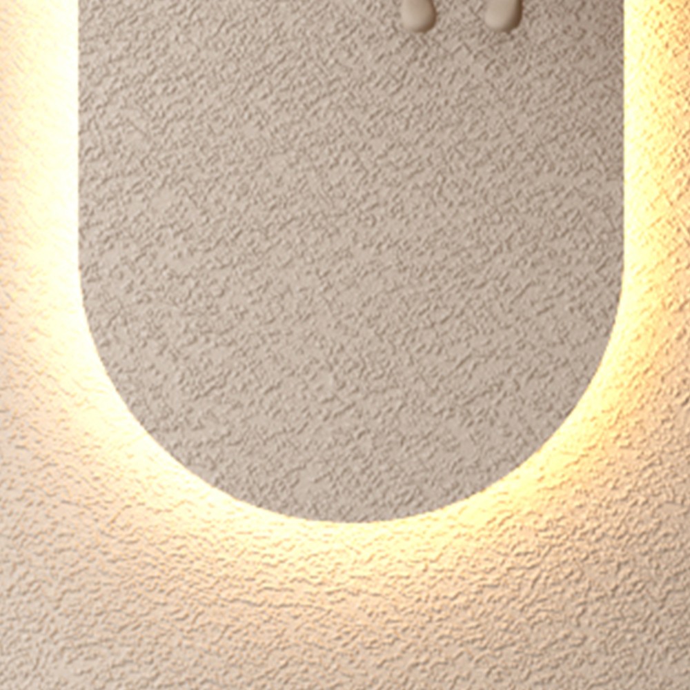 Adjustable 3-Color LED Sandstone Wall Decor with Simulated Green Plants